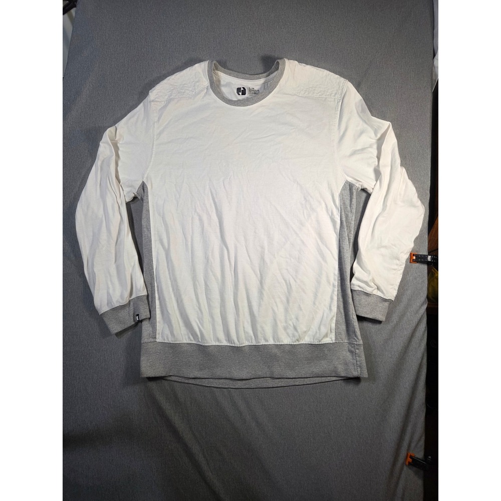 Echo Unltd Mens Colorblock‎ Long Sleeve Shirt White Grey Quilted Elbow XL